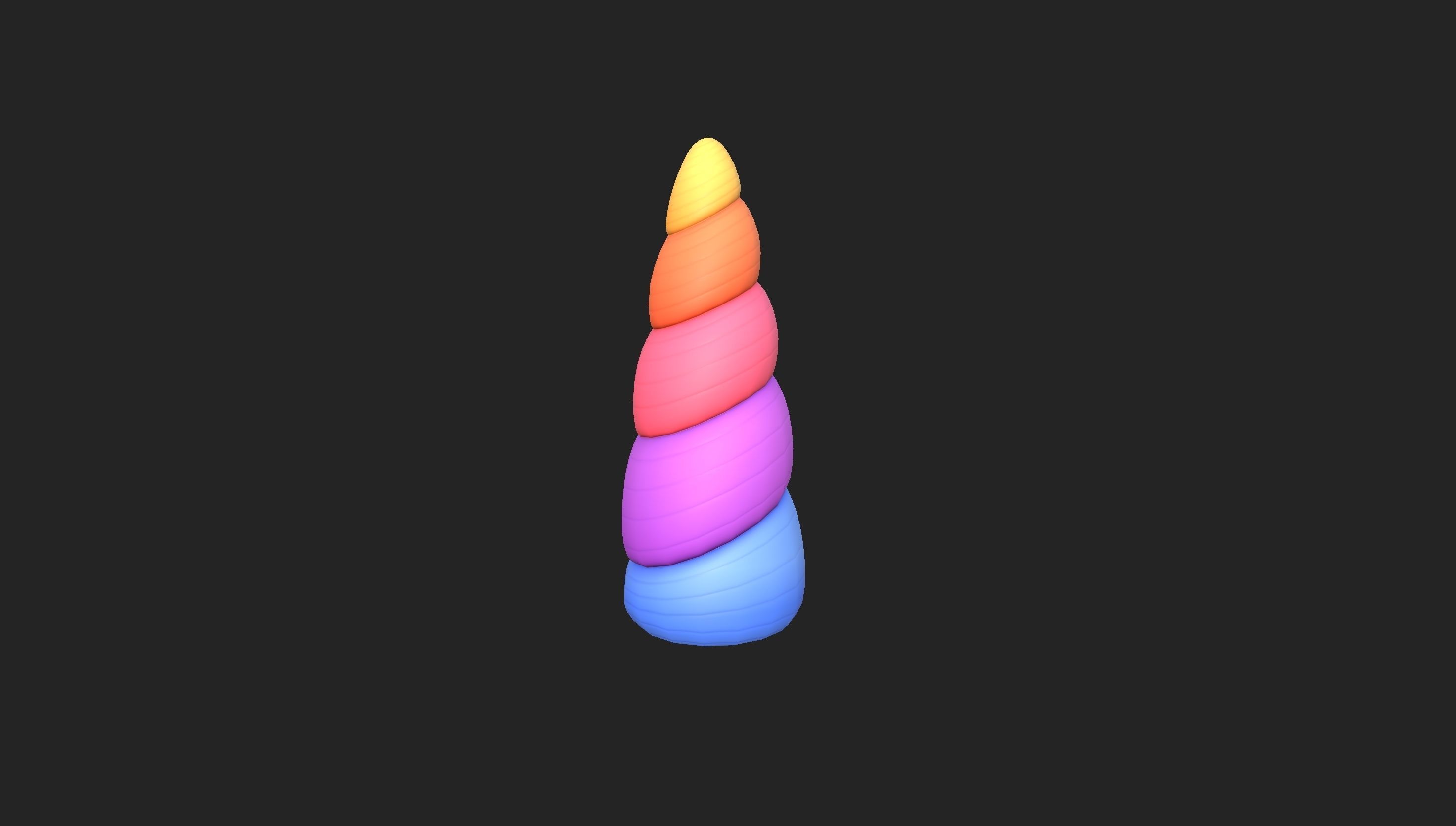 Prop207 Rainbow Unicorn Horn 3D model_11
