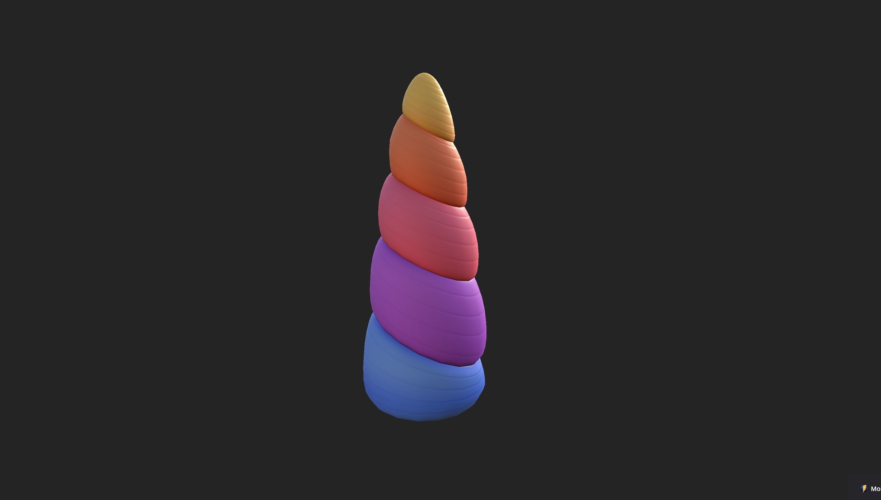 Prop207 Rainbow Unicorn Horn 3D model_15