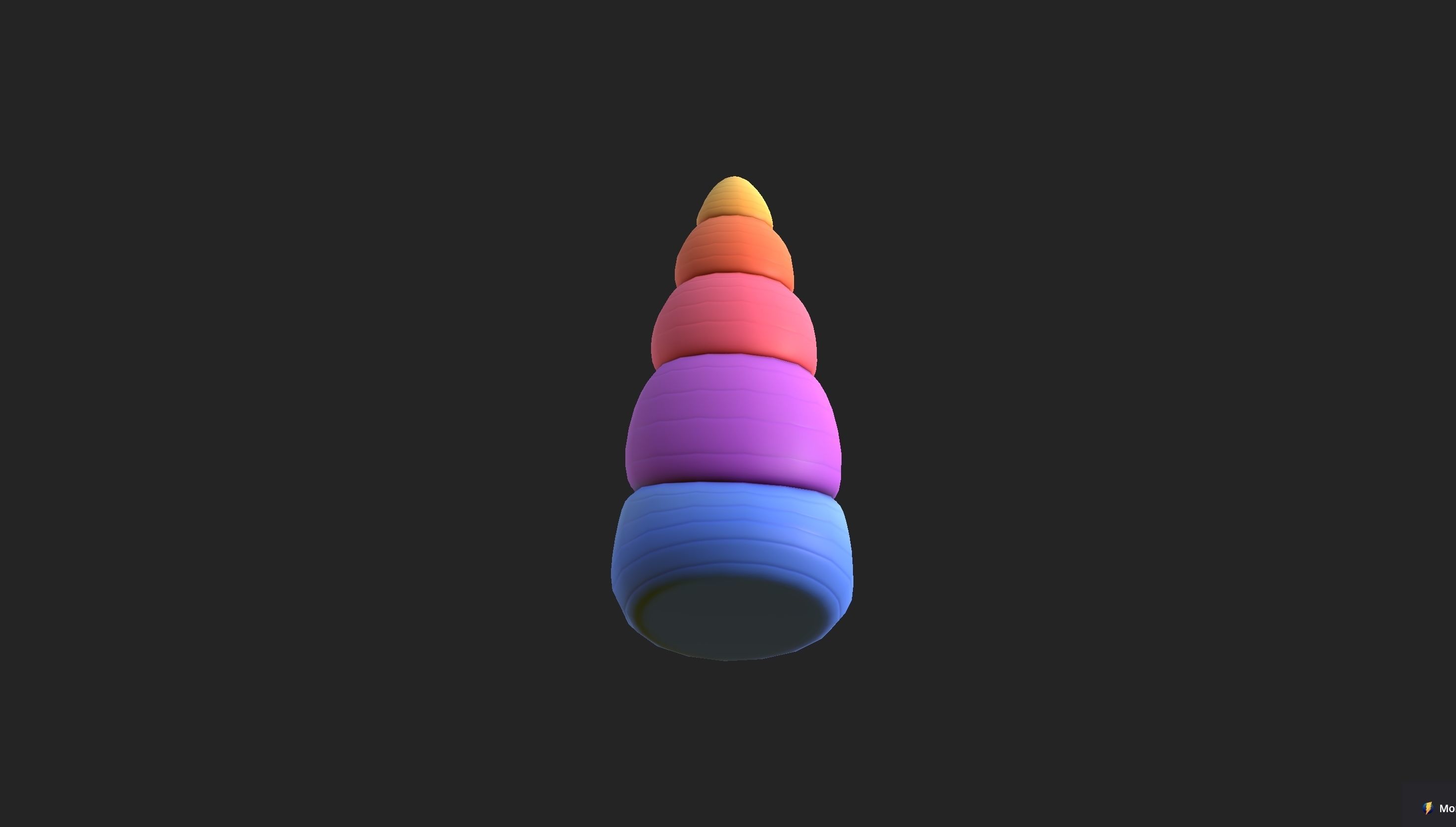 Prop207 Rainbow Unicorn Horn 3D model_13