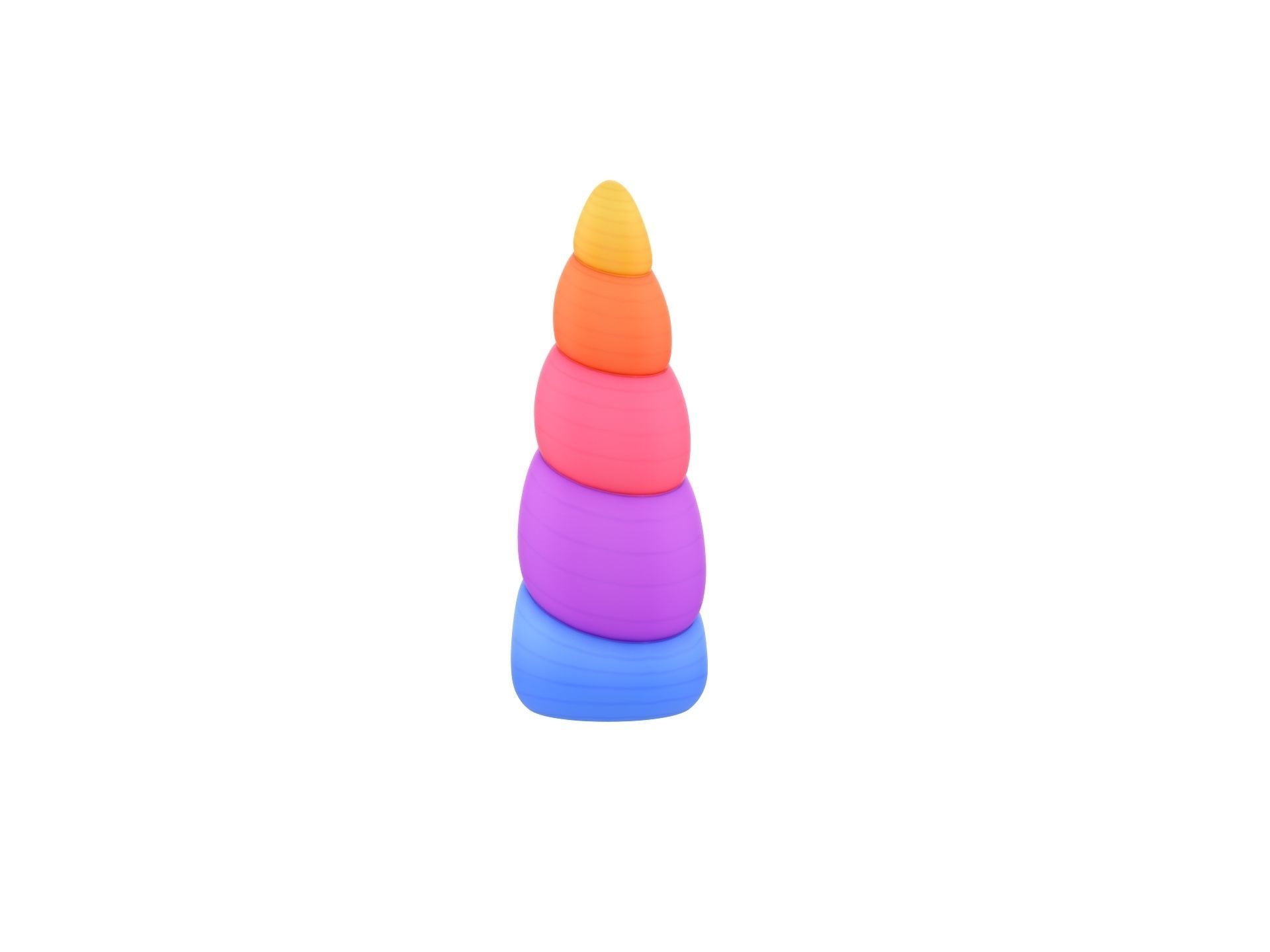 Prop207 Rainbow Unicorn Horn 3D model_3