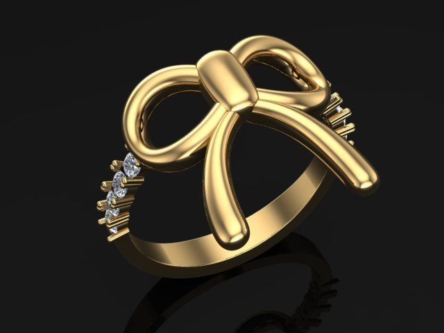 Bow Tie Ring 3D print model_2