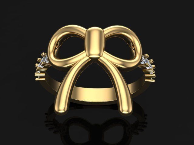 Bow Tie Ring 3D print model_1
