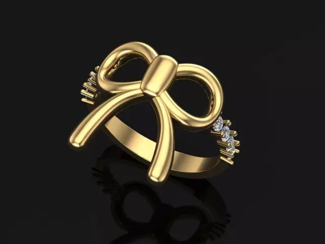 Bow Tie Ring 3D print model_0