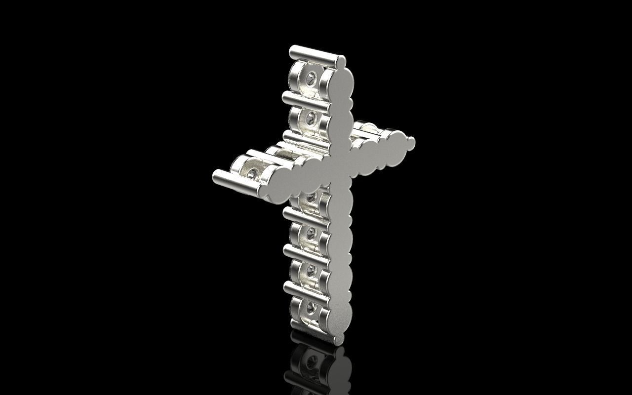 Tiffany cross with gems model 326 3D print model_26