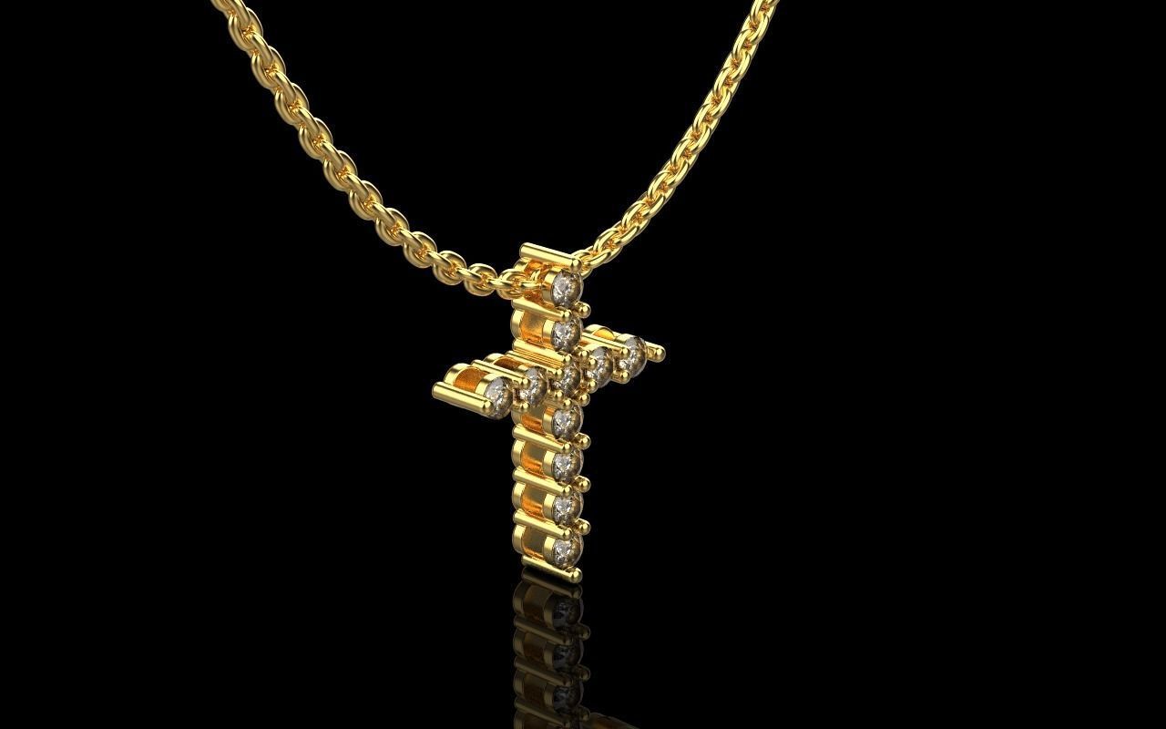 Tiffany cross with gems model 326 3D print model_2