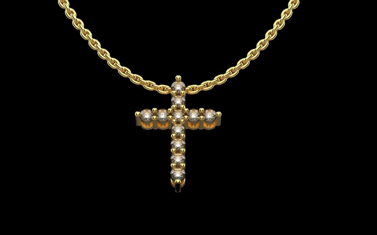 Tiffany cross with gems model 326 3D print model_33