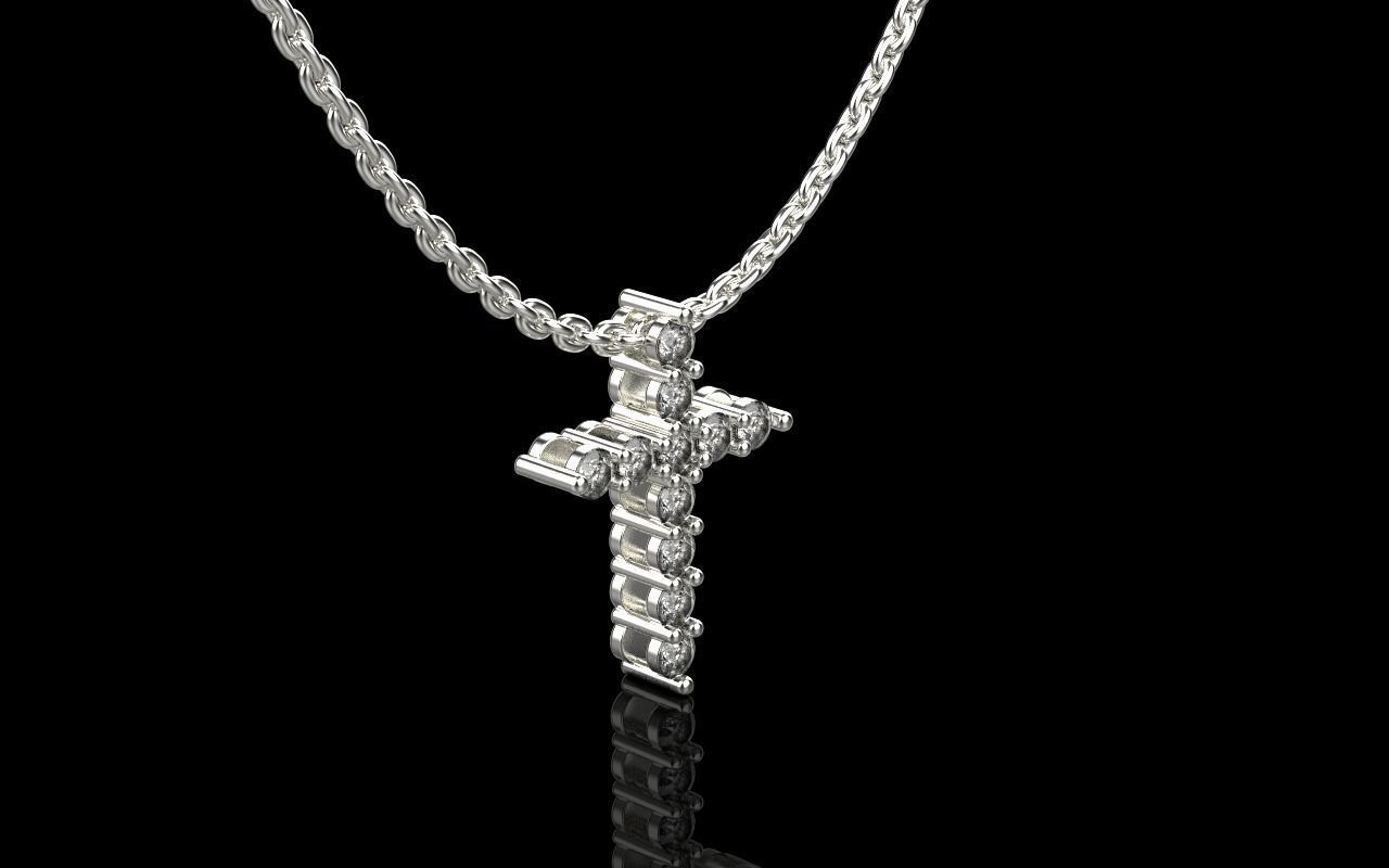 Tiffany cross with gems model 326 3D print model_1