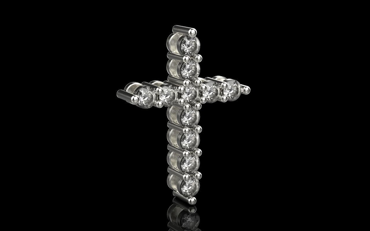 Tiffany cross with gems model 326 3D print model_21