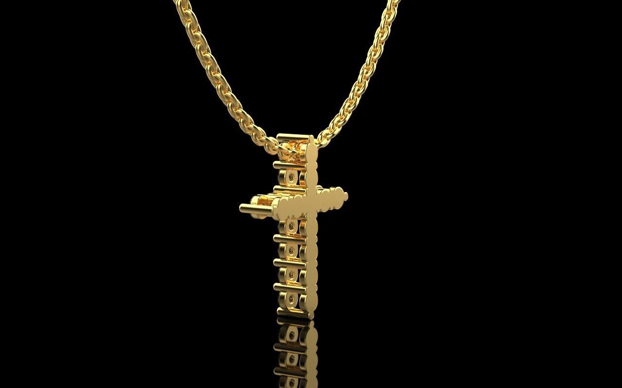 Tiffany cross with gems model 326 3D print model_31