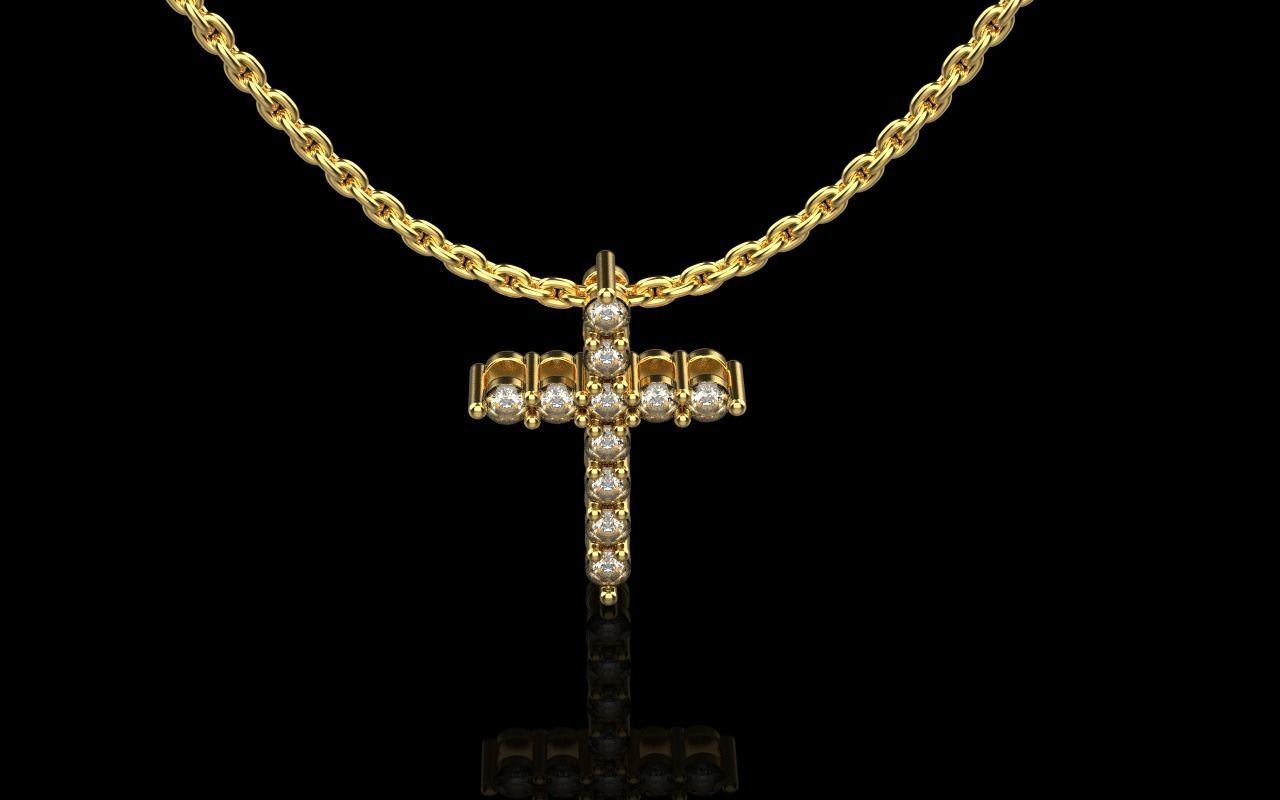 Tiffany cross with gems model 326 3D print model_32