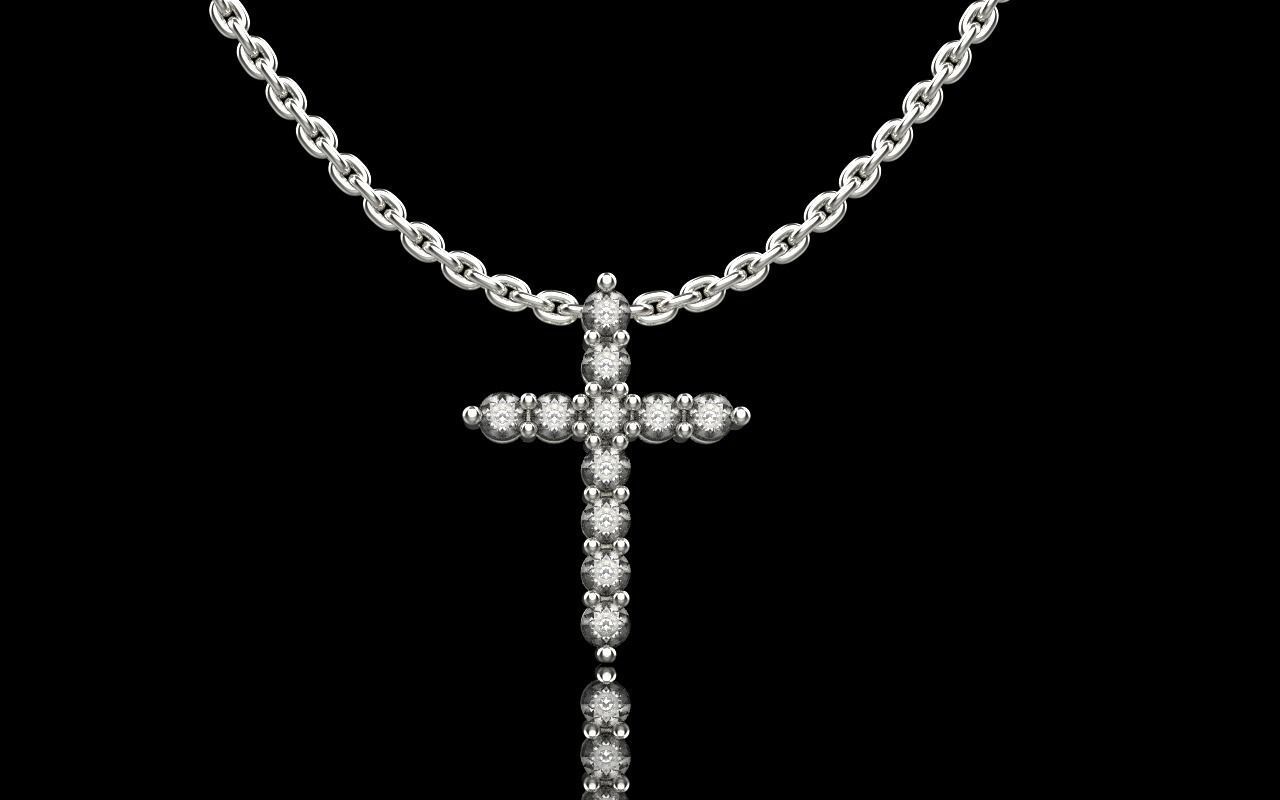 Tiffany cross with gems model 326 3D print model_9