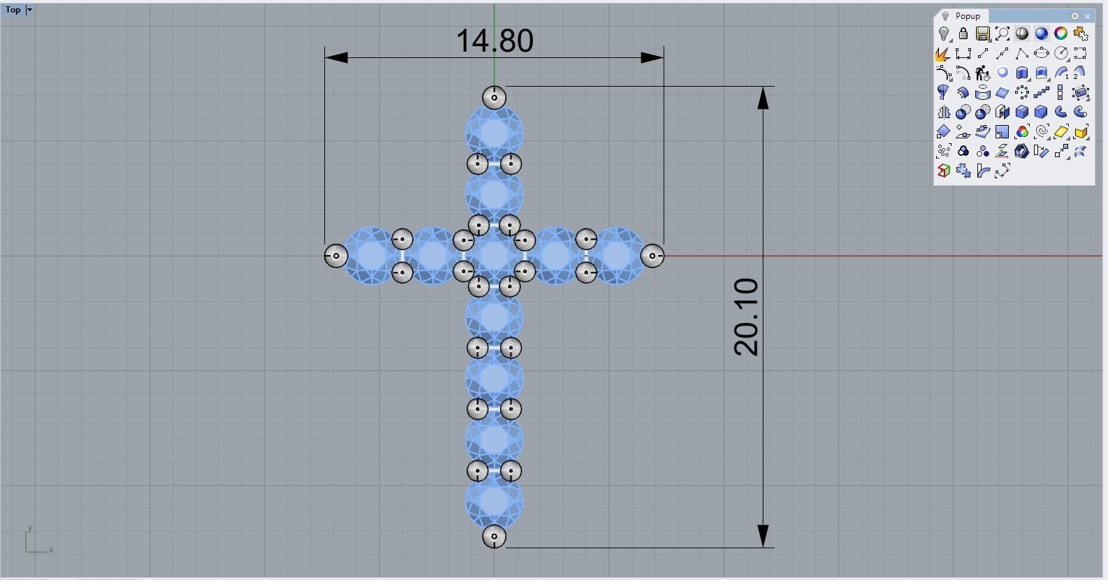 Tiffany cross with gems model 326 3D print model_10