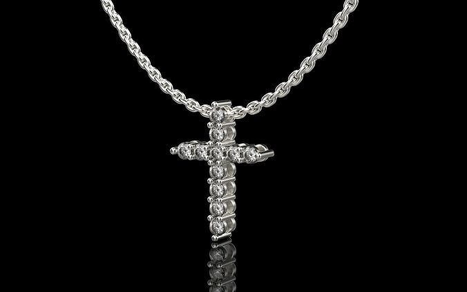 Tiffany cross with gems model 326 3D print model