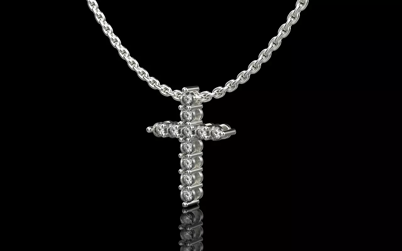 Tiffany cross with gems model 326 3D print model_0