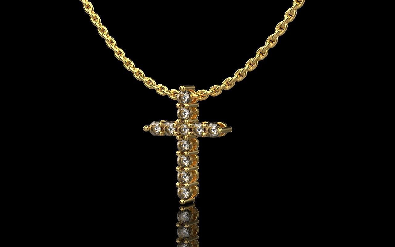 Tiffany cross with gems model 326 3D print model_4