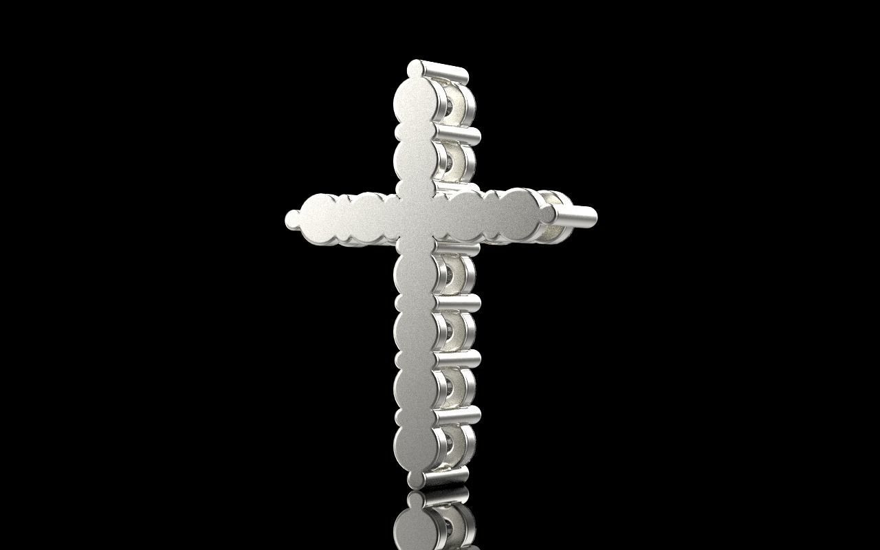 Tiffany cross with gems model 326 3D print model_25