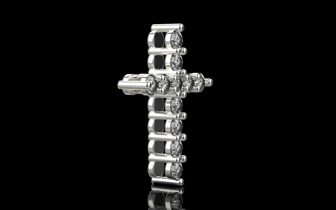 Tiffany cross with gems model 326 3D print model_23