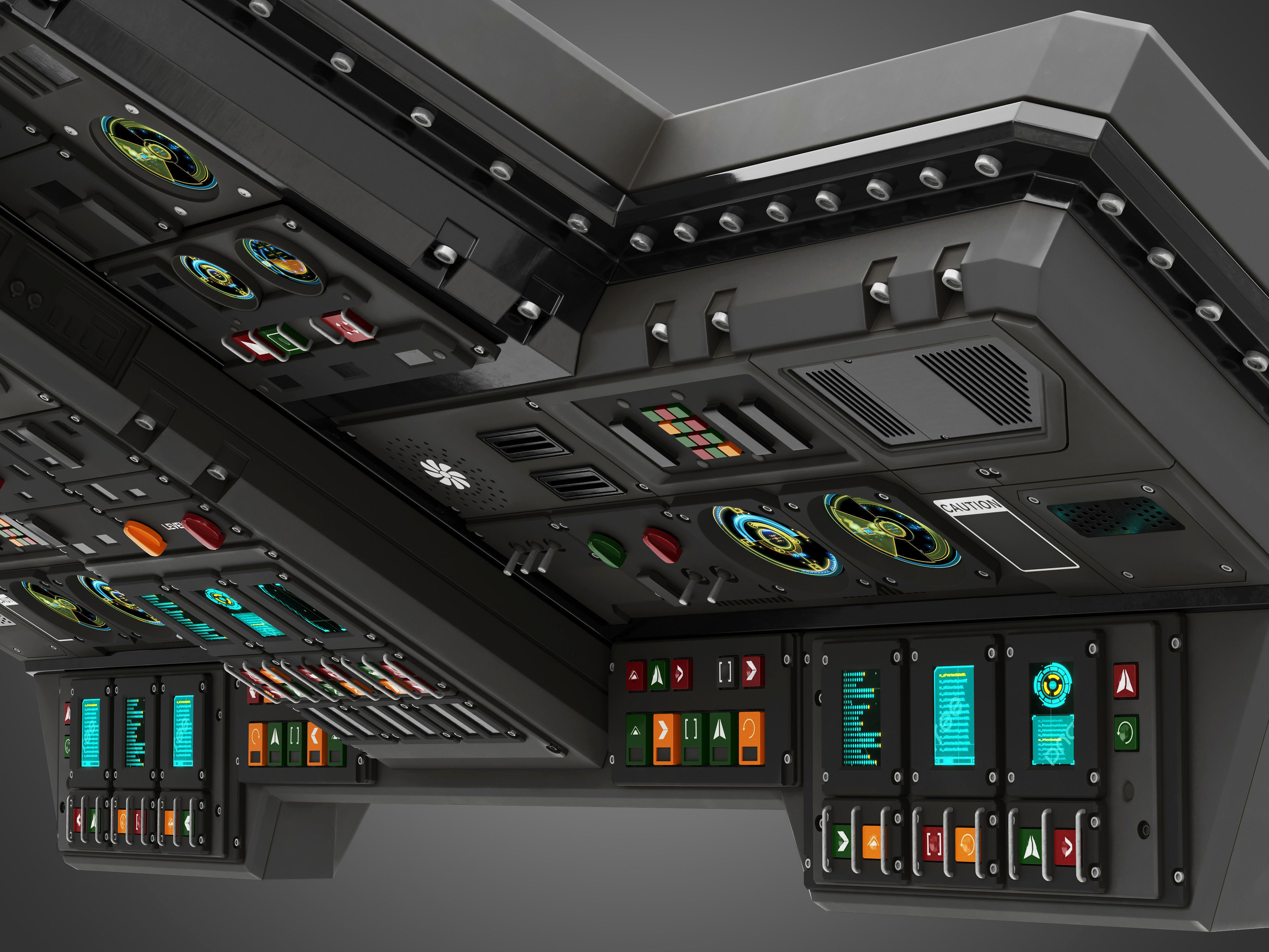 Spaceship control panel 3D model_10