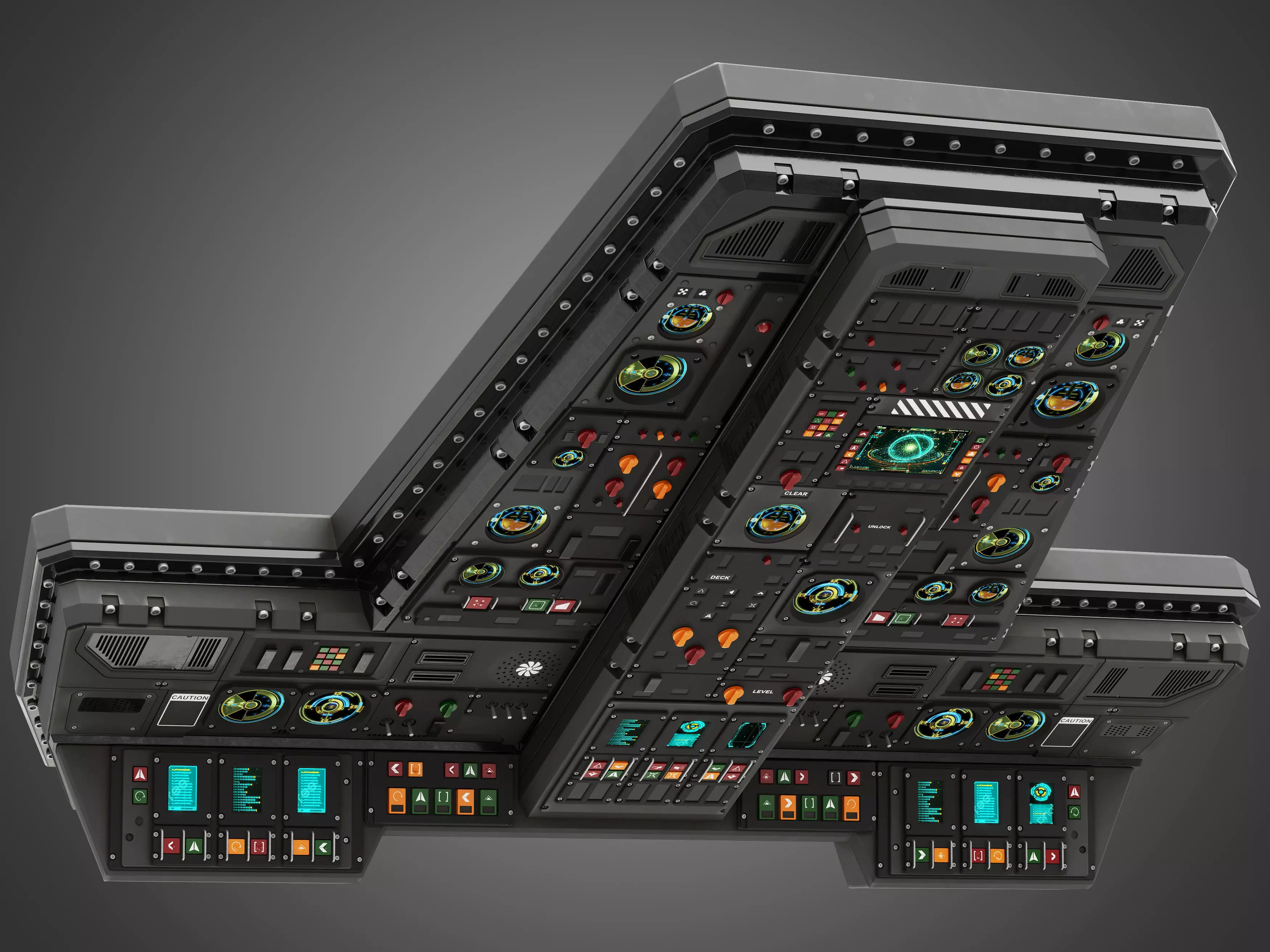 Spaceship control panel 3D model_0
