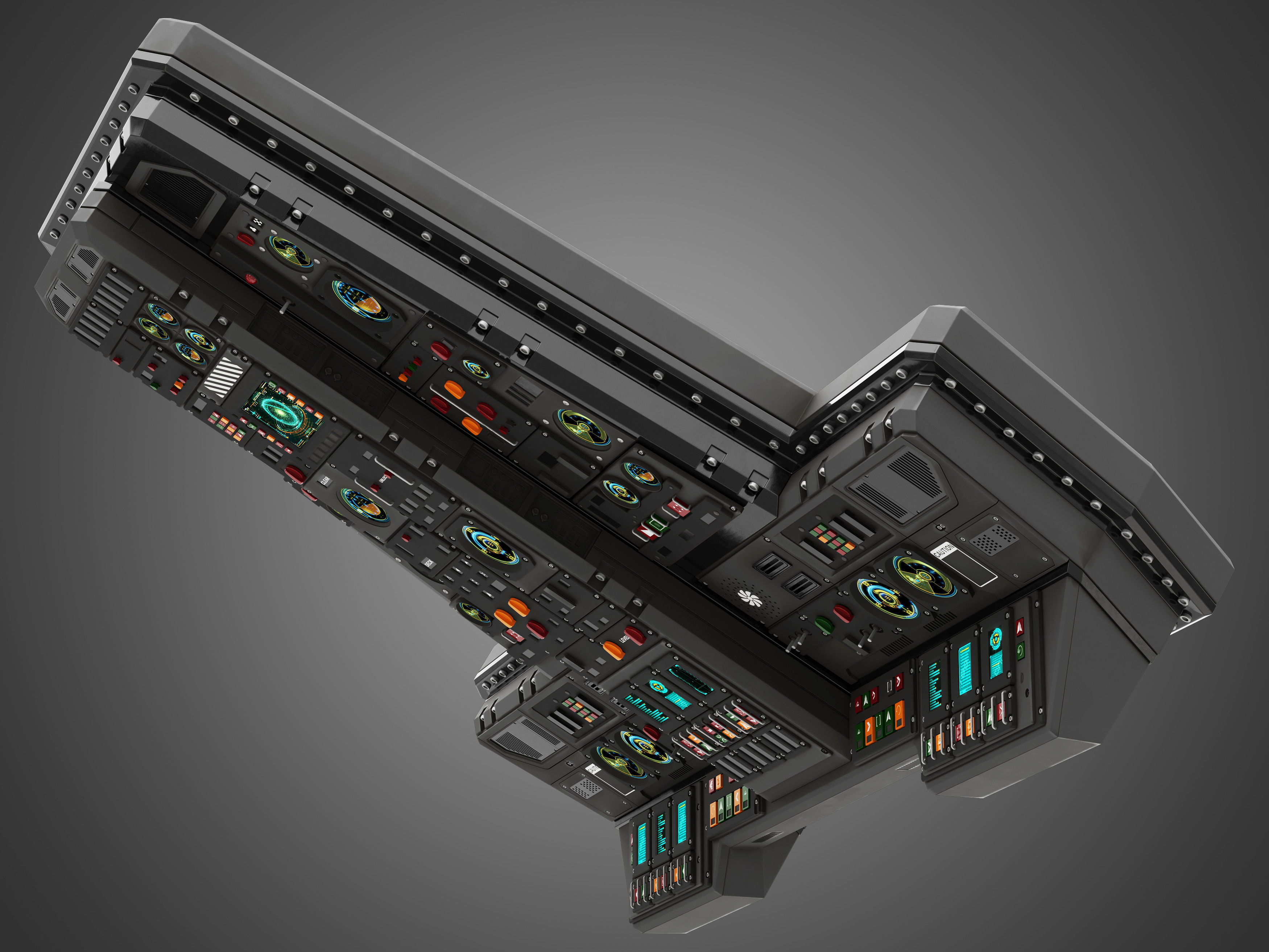 Spaceship control panel 3D model_4