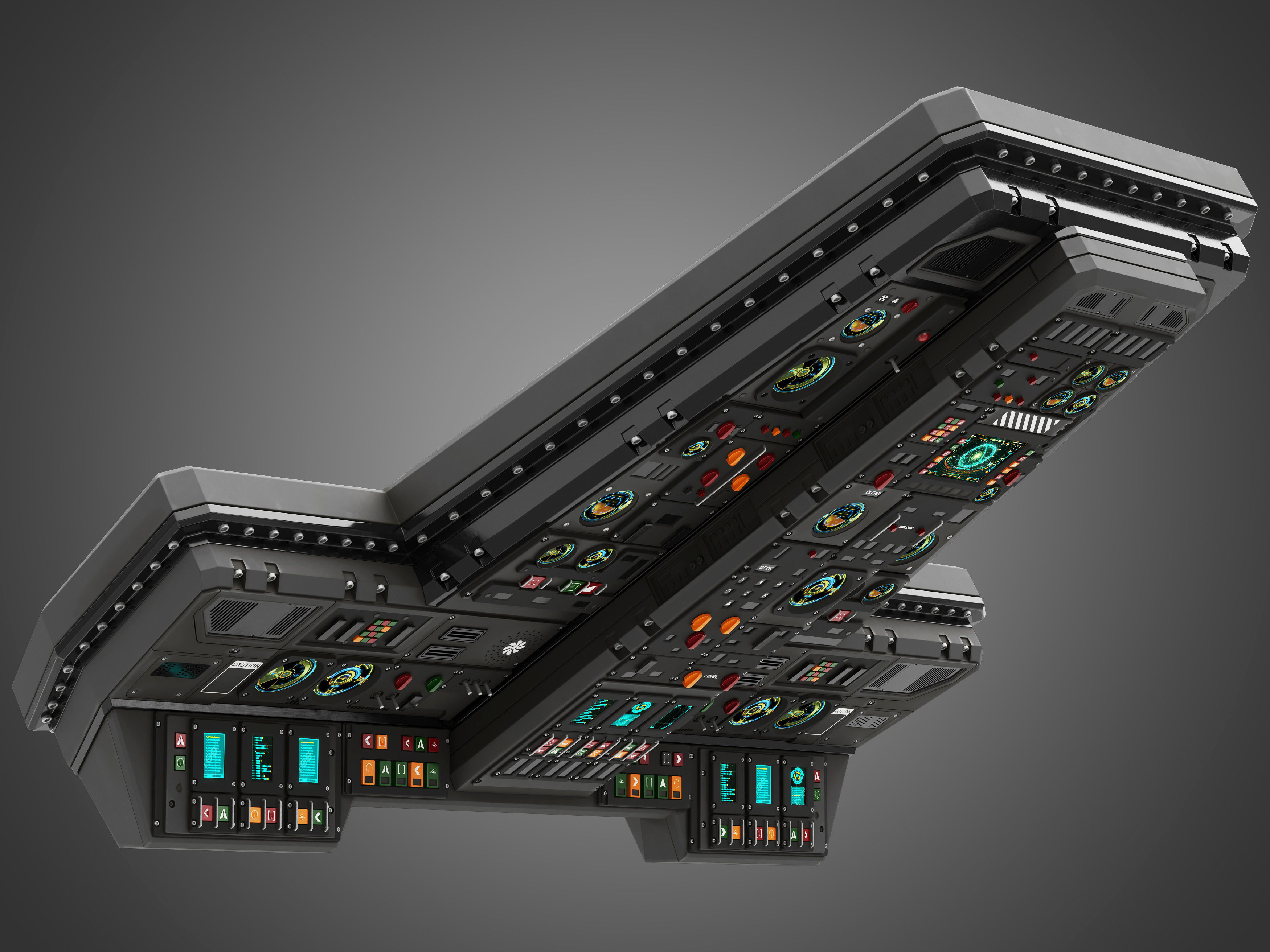 Spaceship control panel 3D model_1
