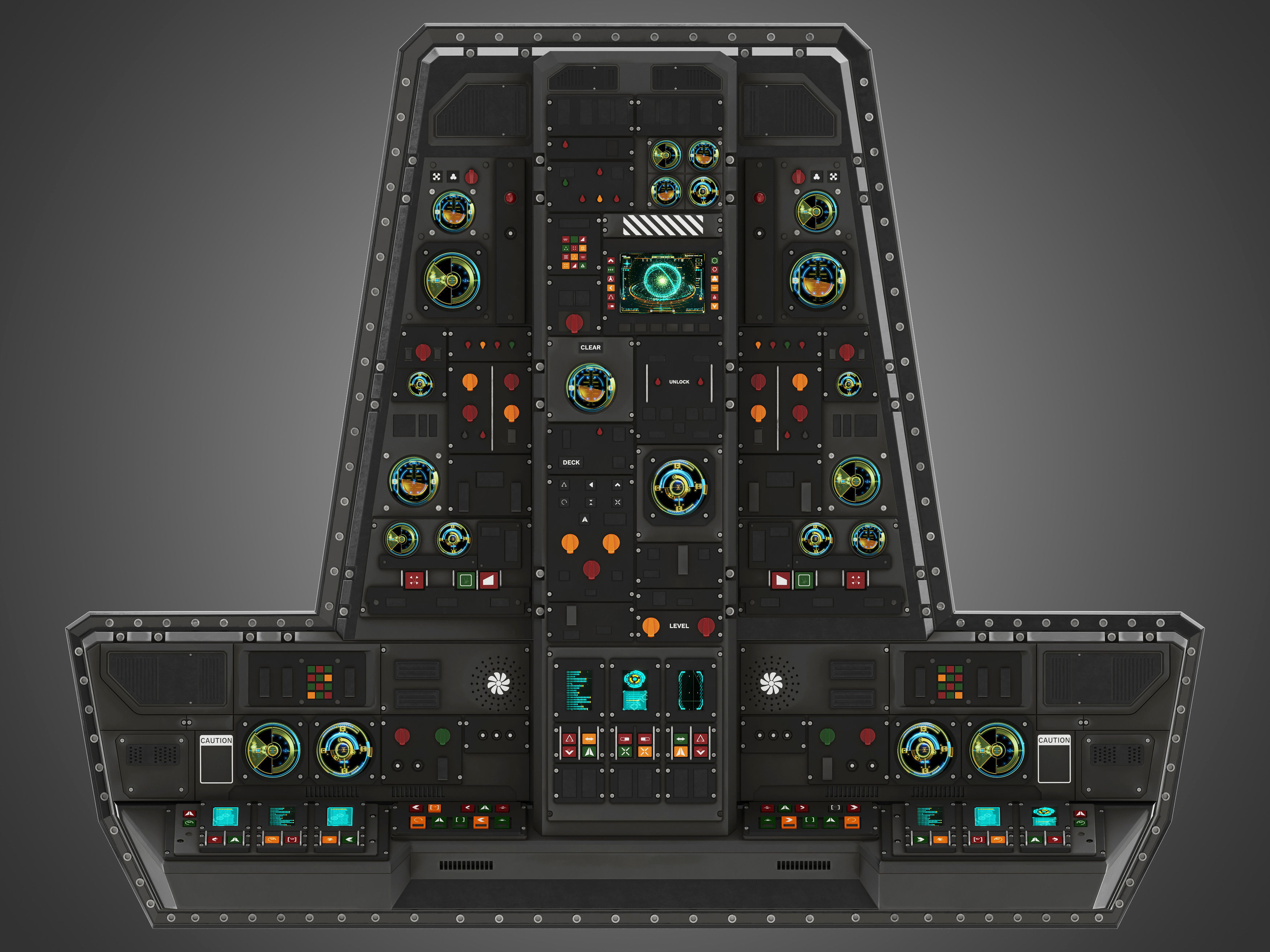 Spaceship control panel 3D model_11