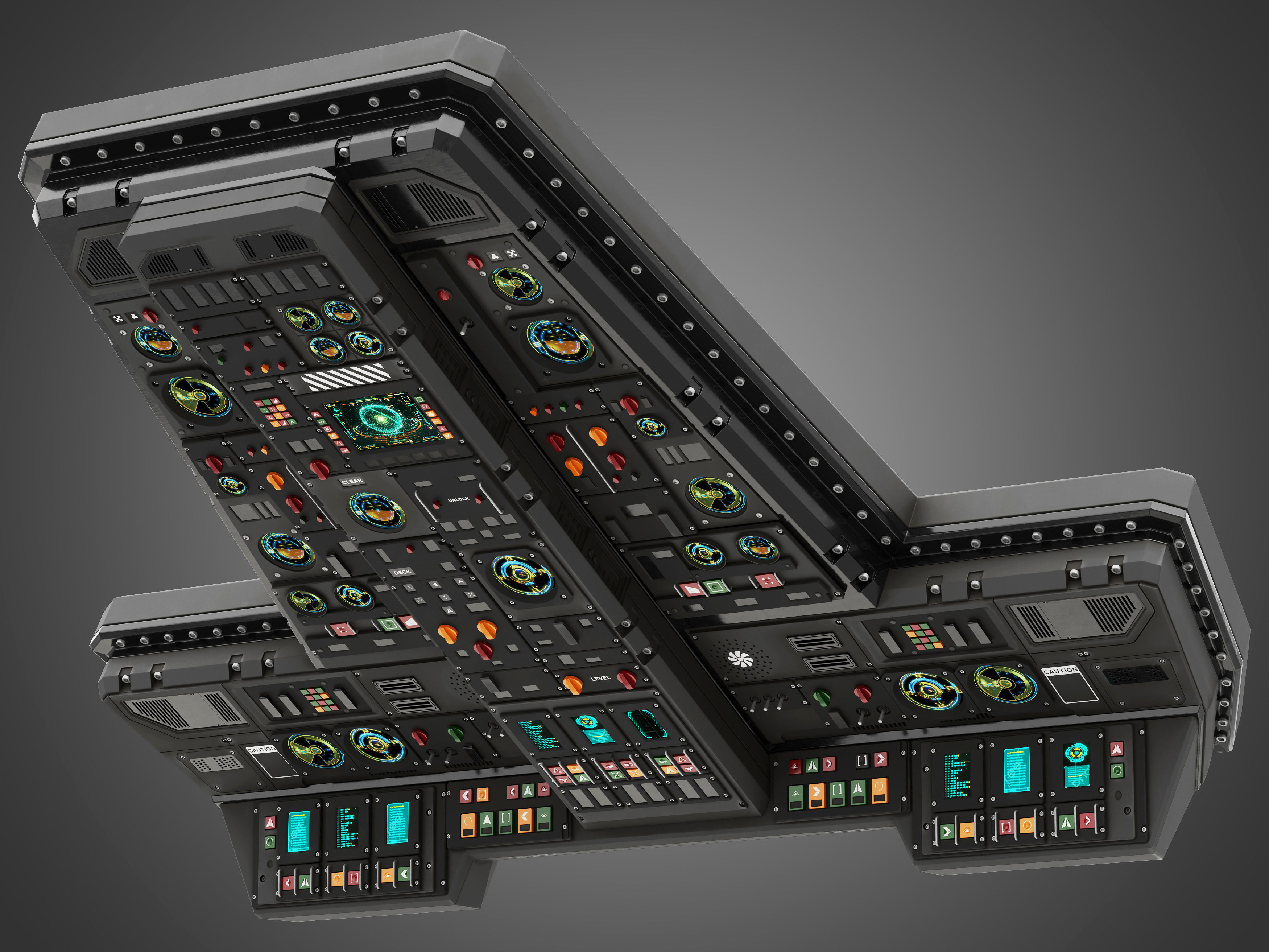 Spaceship control panel 3D model_3