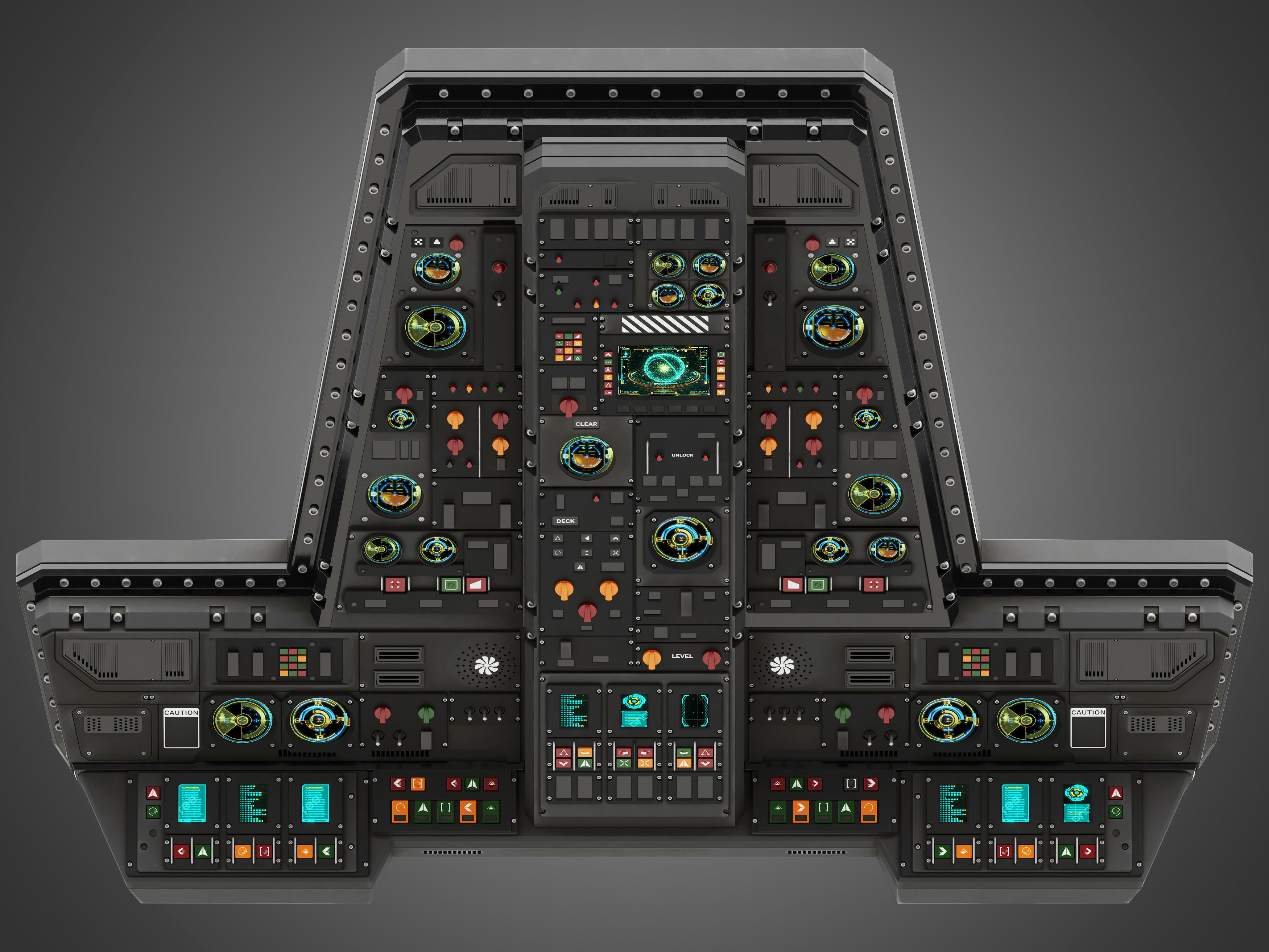 Spaceship control panel 3D model_6