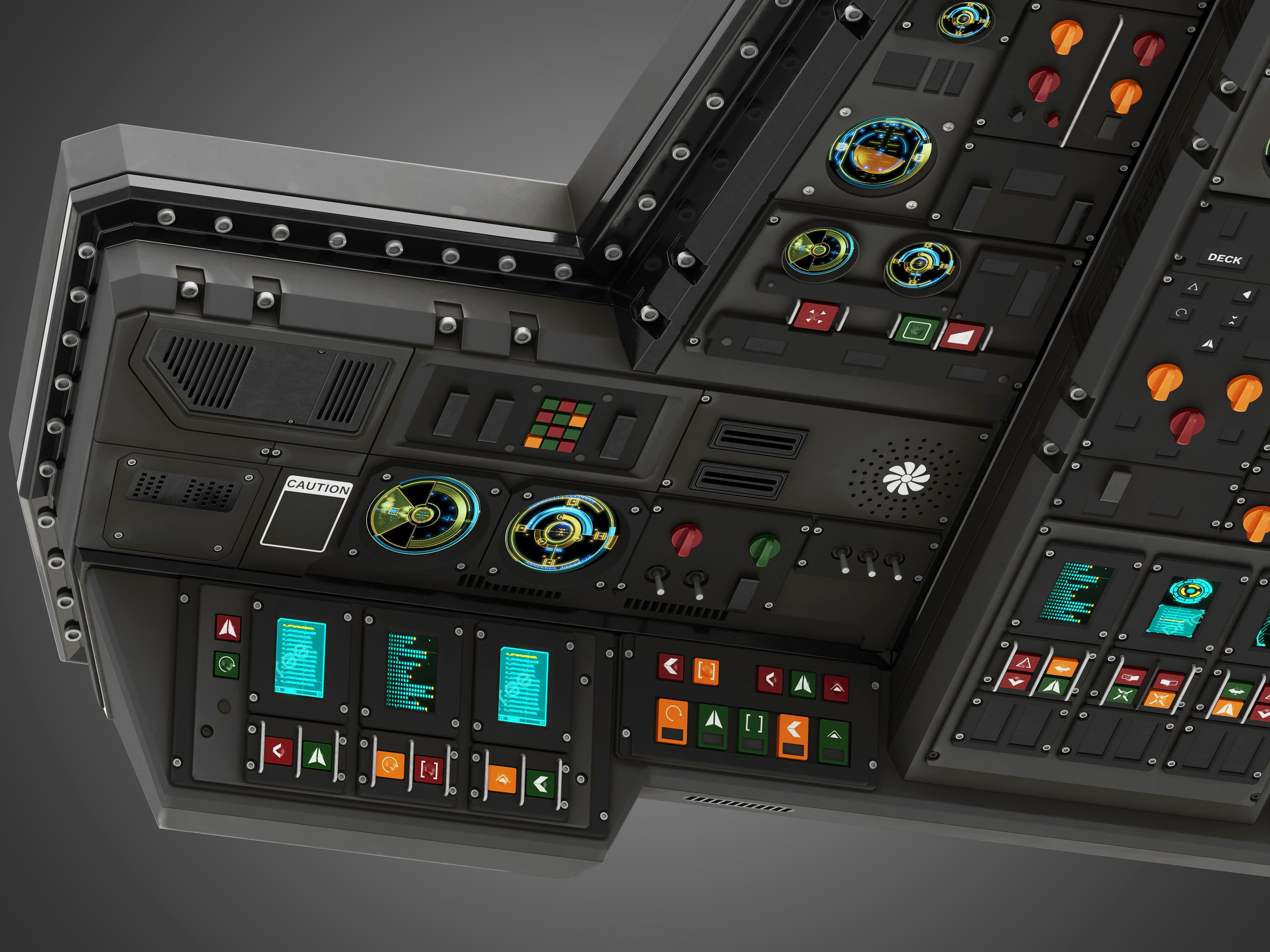 Spaceship control panel 3D model_9