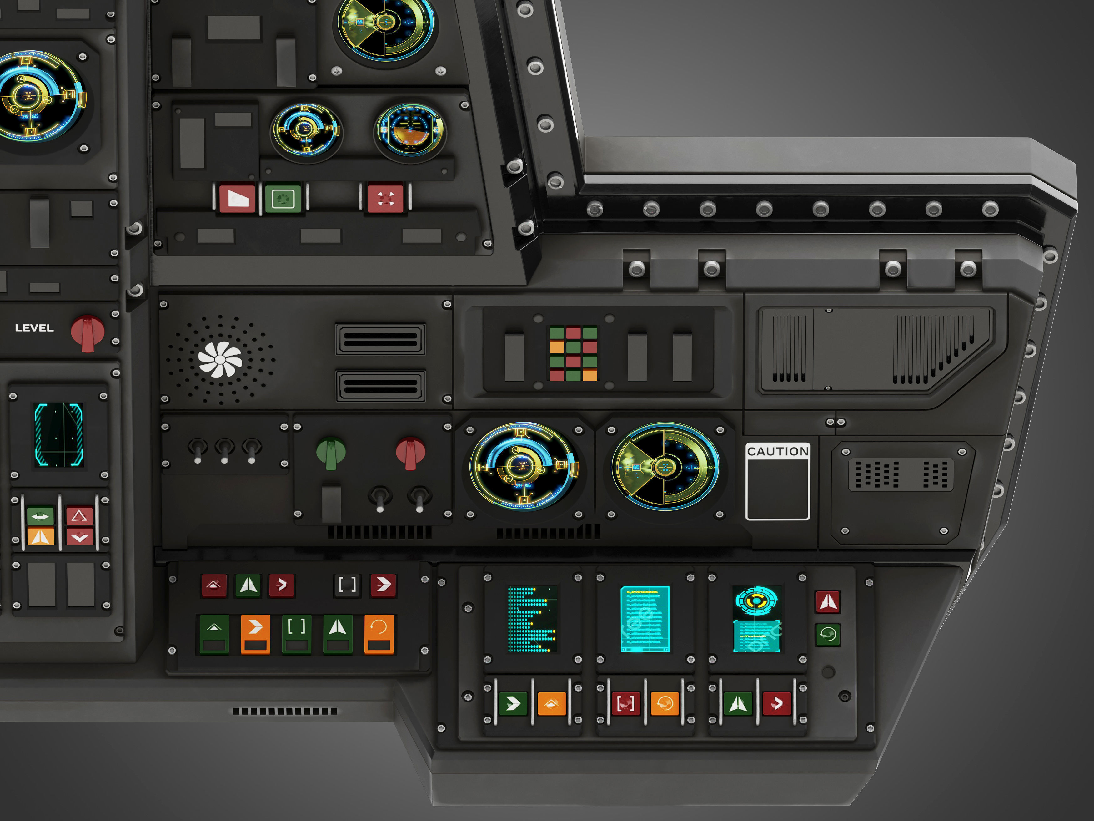 Spaceship control panel 3D model_12