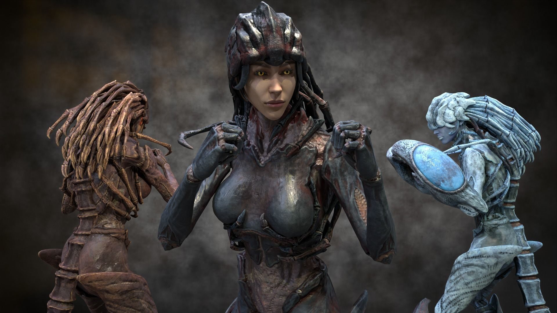 Scorpio girl Low-poly 3D model_10