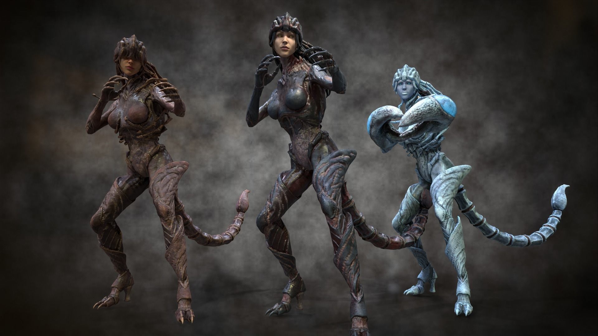 Scorpio girl Low-poly 3D model_18