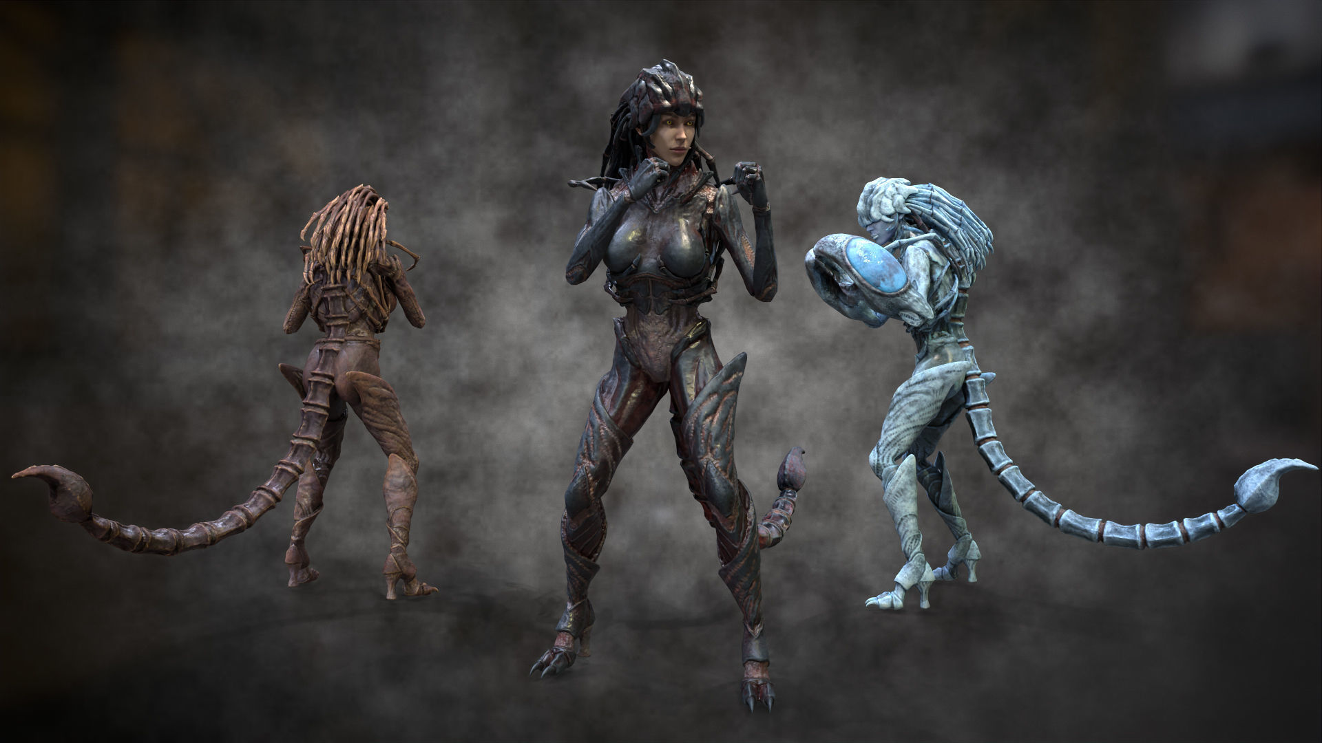 Scorpio girl Low-poly 3D model_8