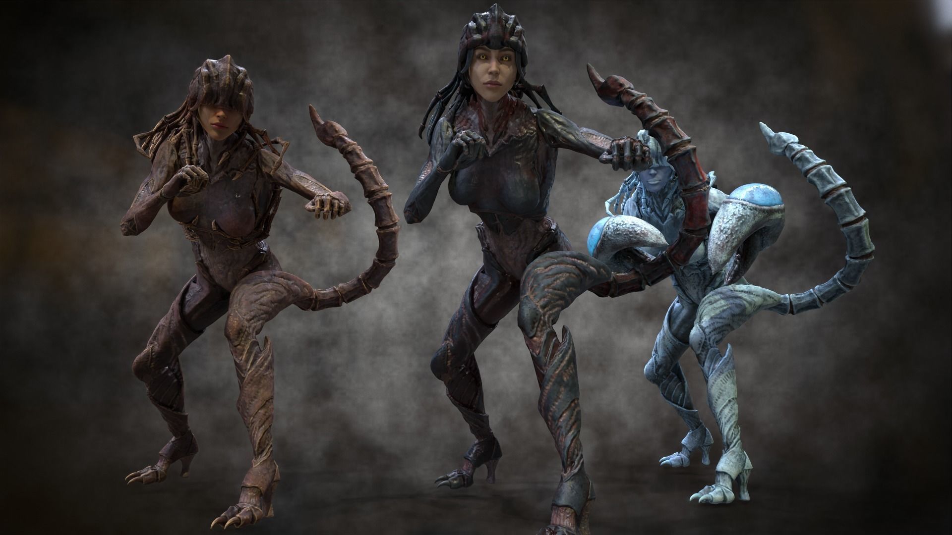 Scorpio girl Low-poly 3D model_16