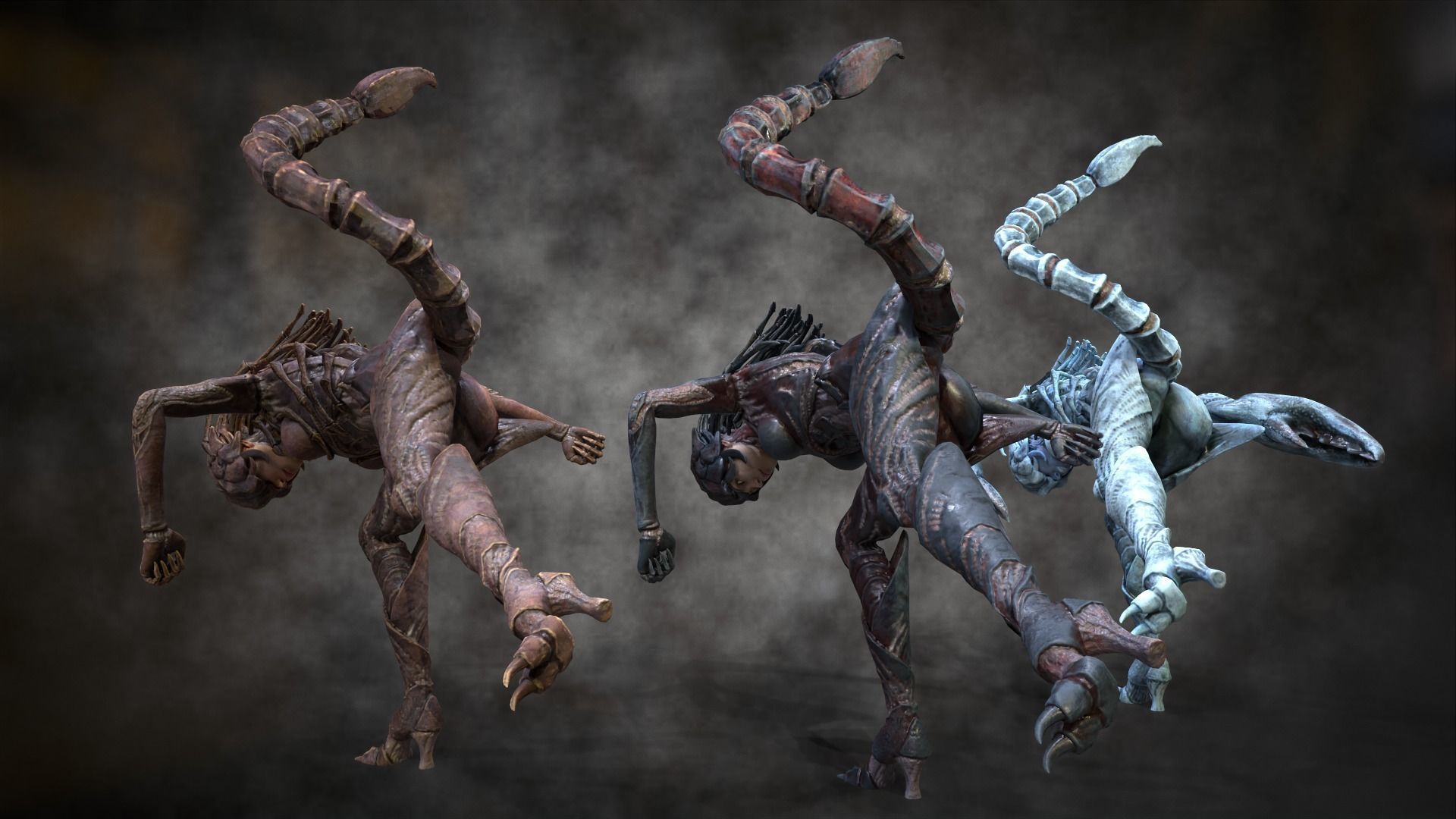 Scorpio girl Low-poly 3D model_3