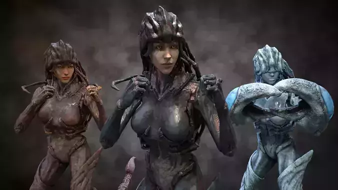 Scorpio girl Low-poly 3D model Scorpio girl Low-poly 3D model