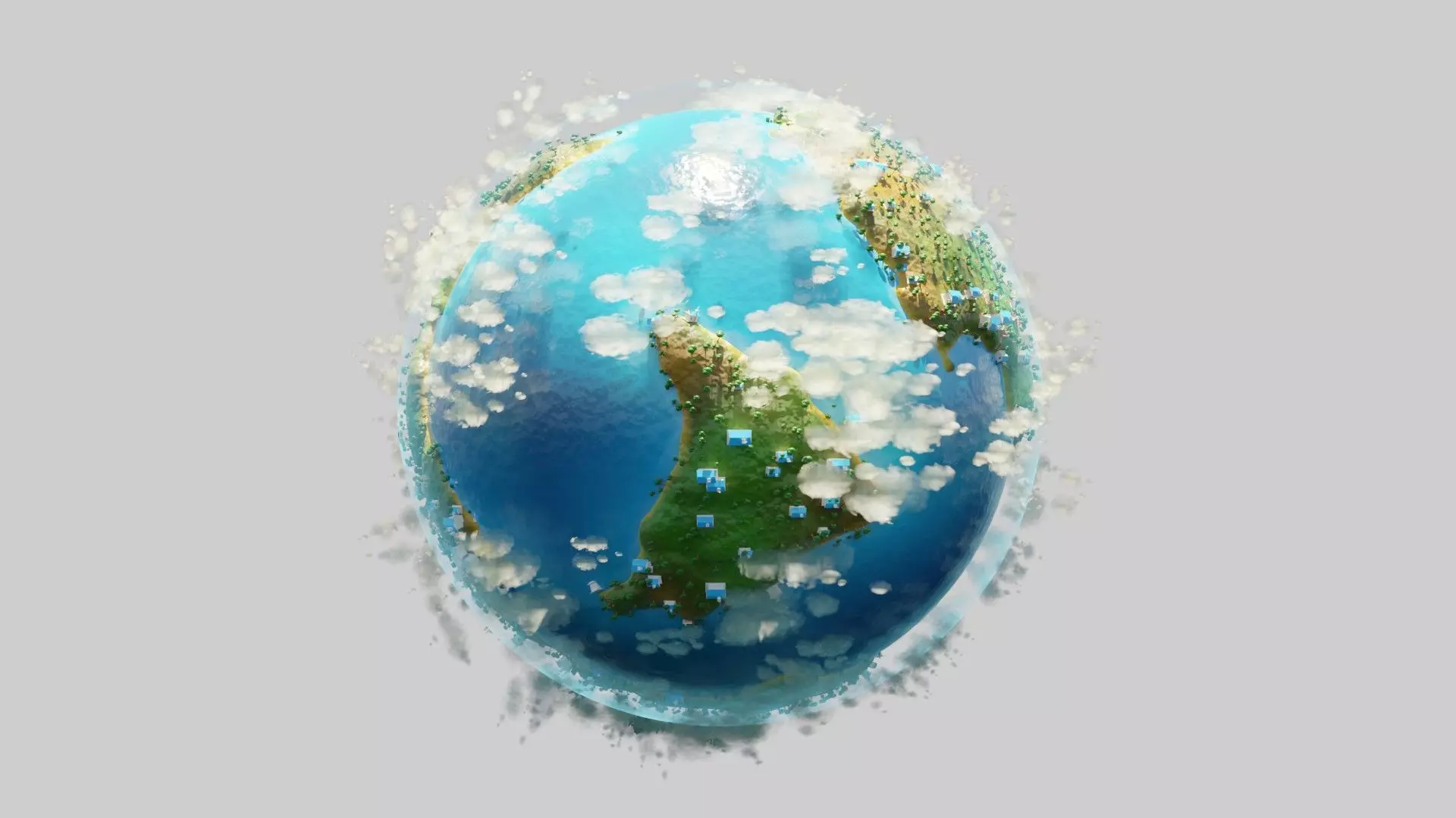 procedural planet made in blender geometry nodes Low-poly 3D model