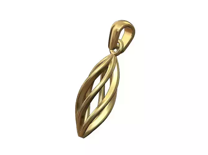 Hollow twisted leaf pattern pendant bail and charm