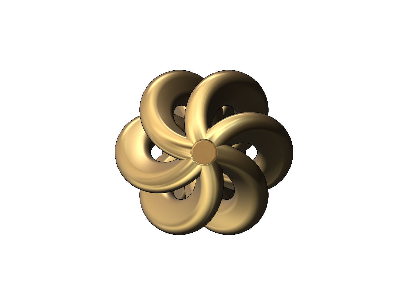 Hollow twisted leaf pattern pendant bail and charm 3D print model_4