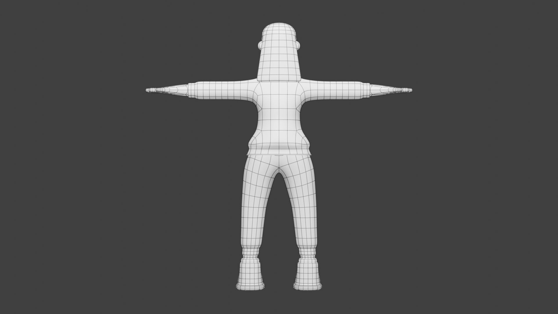 Woman Wear Sweater and Sneakers 3D Cartoon Character Style 3D model_7