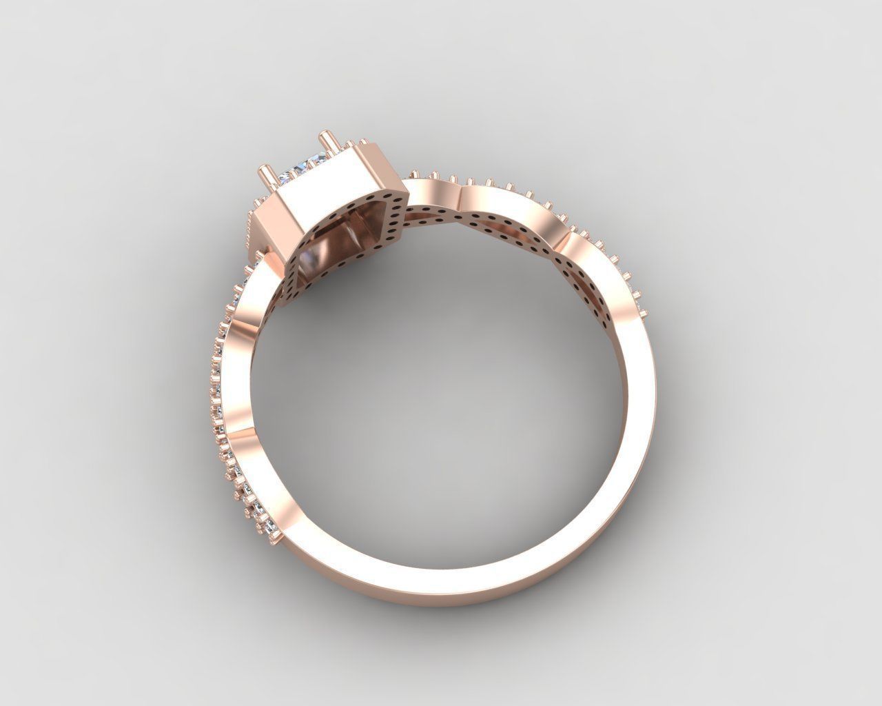 Pack of Emerald baguette rings 50-MWC 3D print model_8