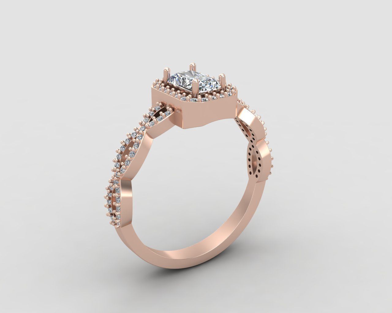 Pack of Emerald baguette rings 50-MWC 3D print model_4