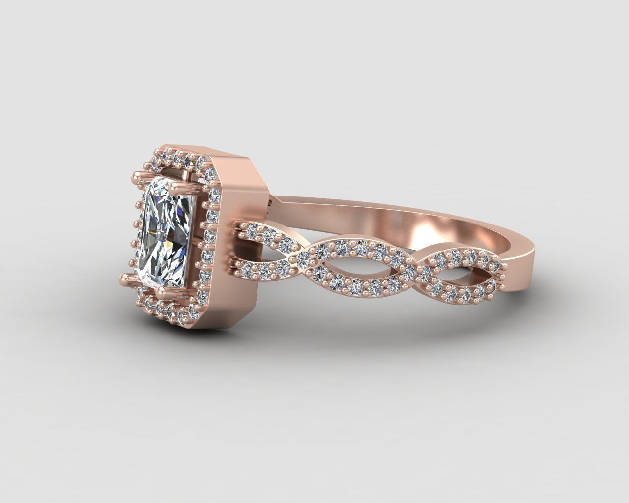 Pack of Emerald baguette rings 50-MWC 3D print model_6