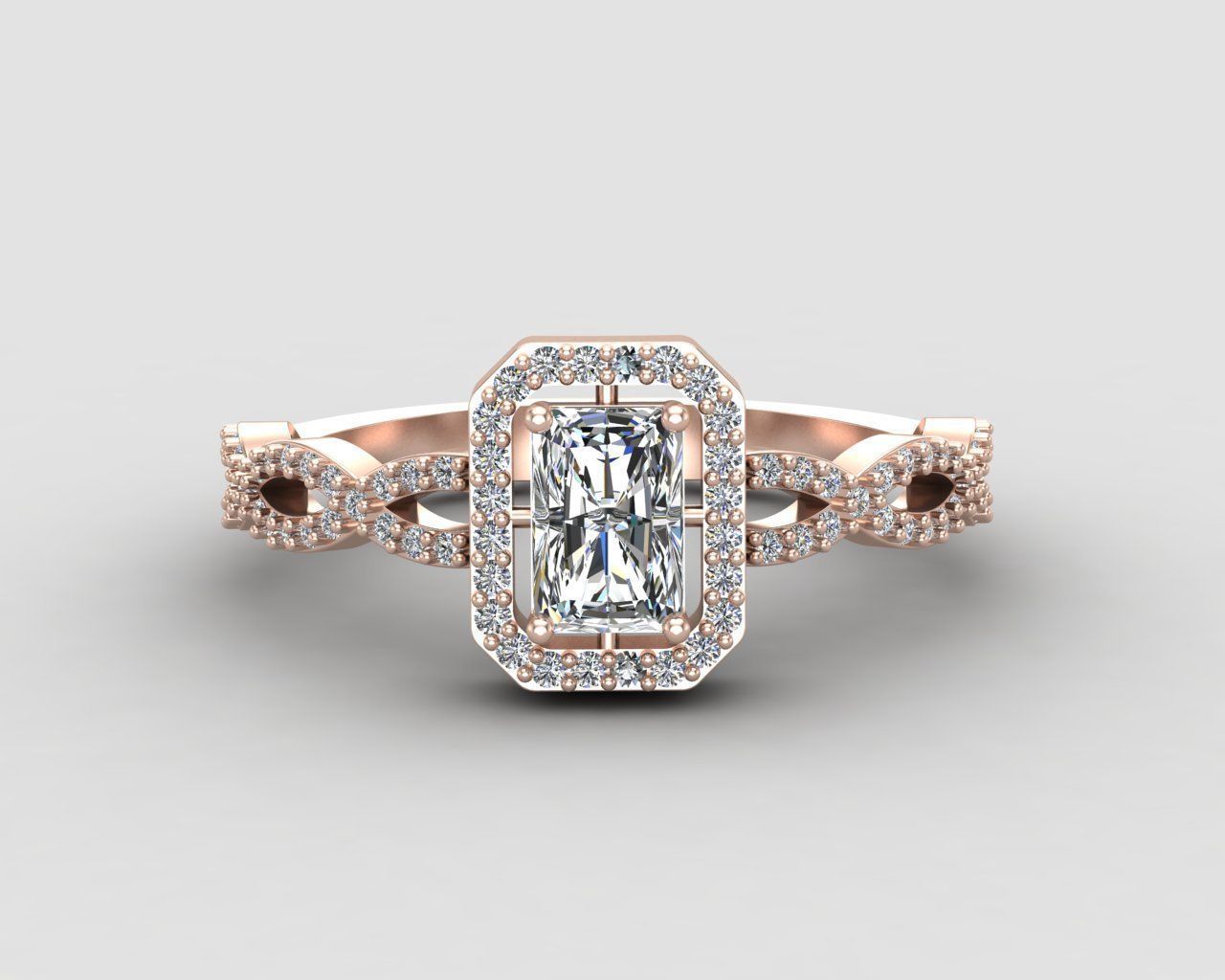 Pack of Emerald baguette rings 50-MWC 3D print model_5