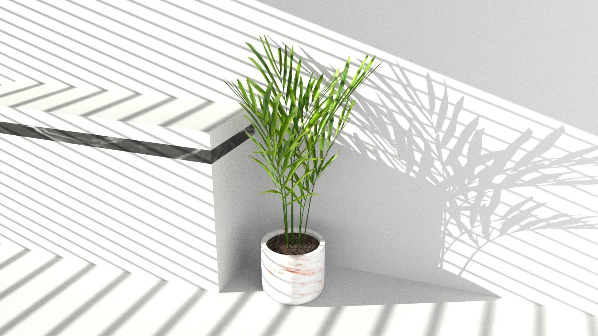 Wall hanging potted Low-poly 3D model_8