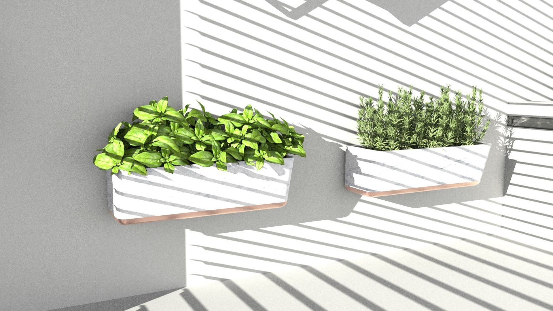 Wall hanging potted Low-poly 3D model_5
