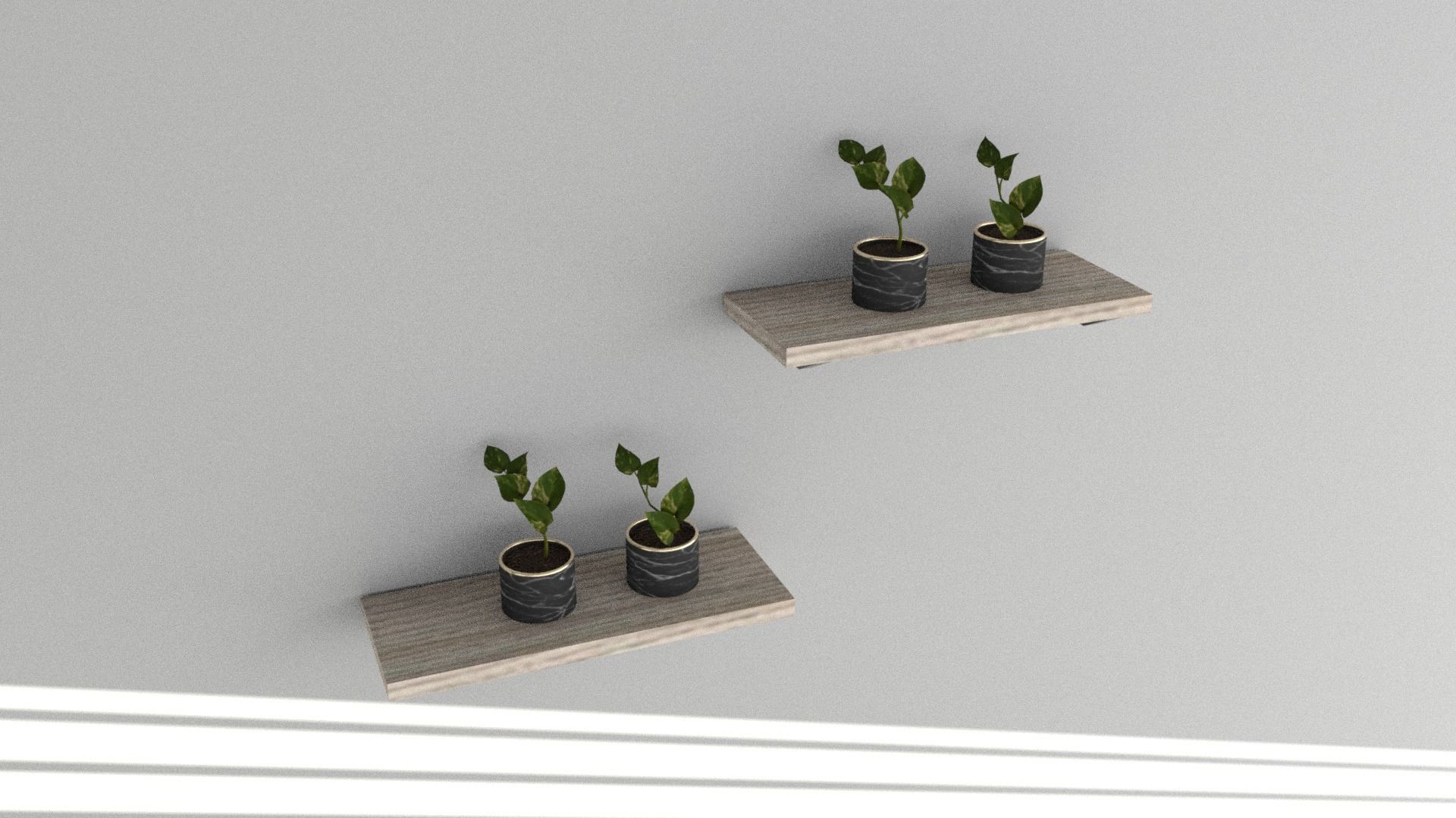 Wall hanging potted Low-poly 3D model_10