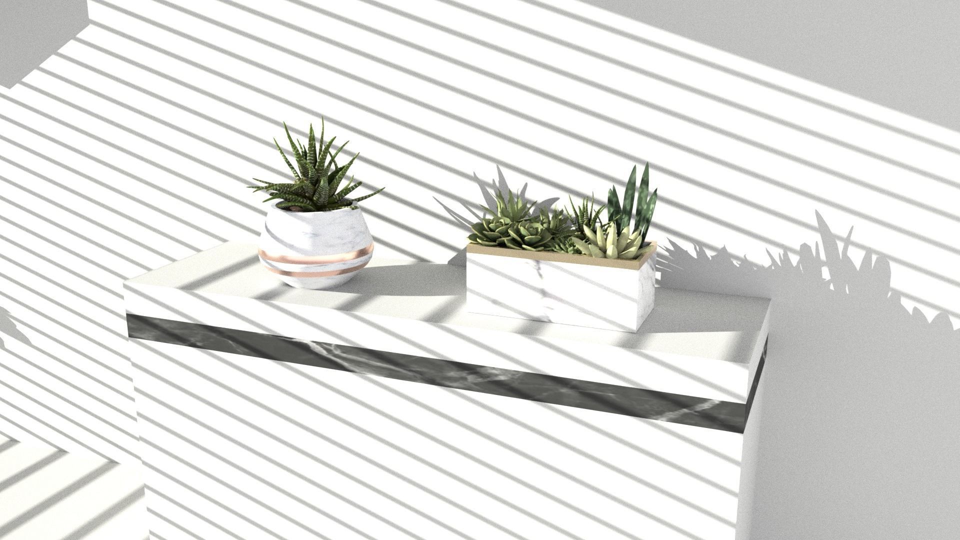 Wall hanging potted Low-poly 3D model_7