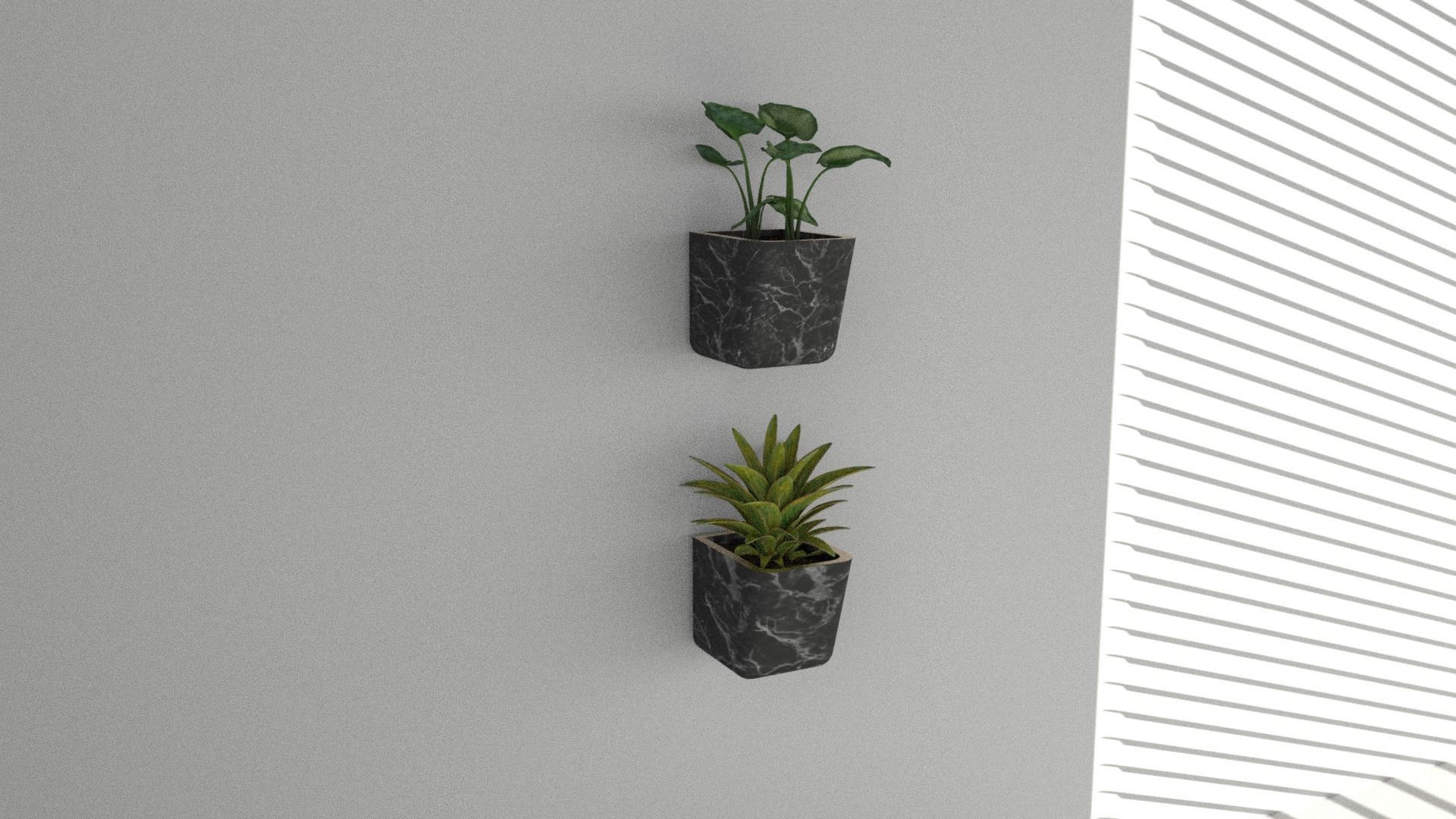 Wall hanging potted Low-poly 3D model_4