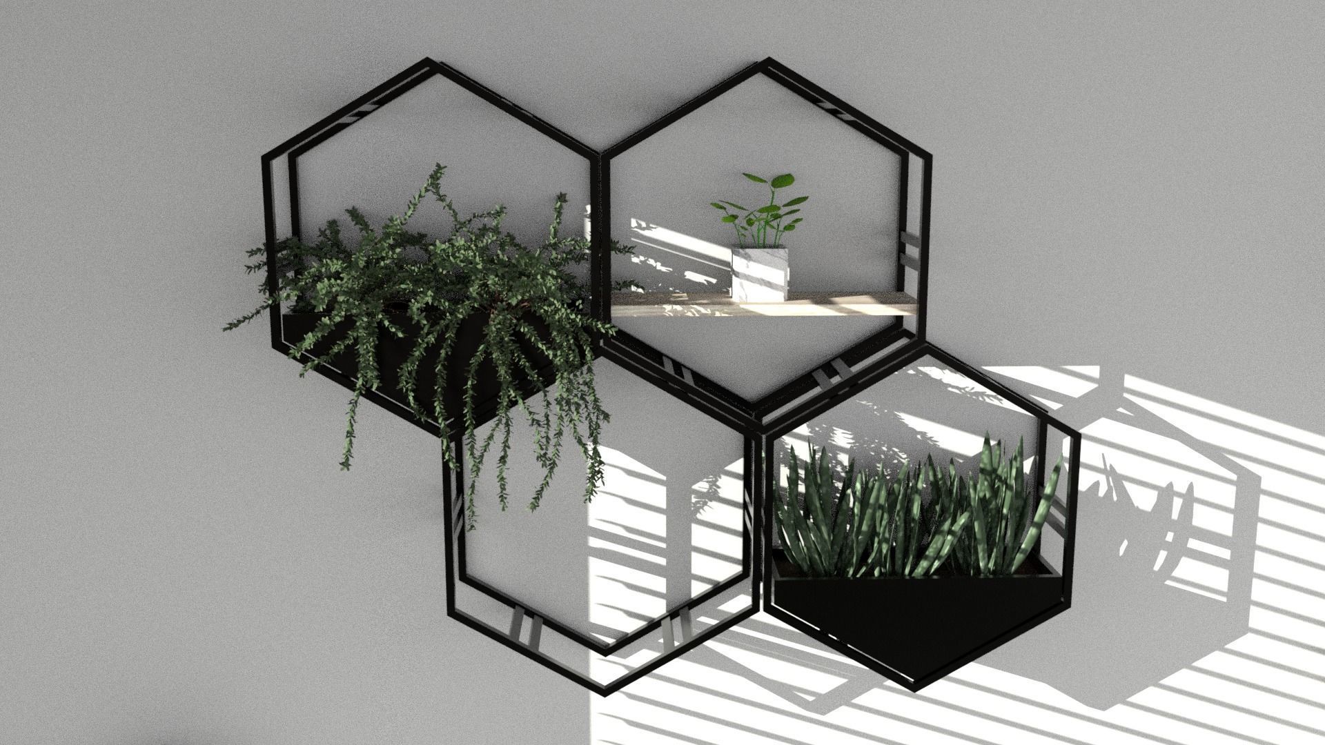 Wall hanging potted Low-poly 3D model_3